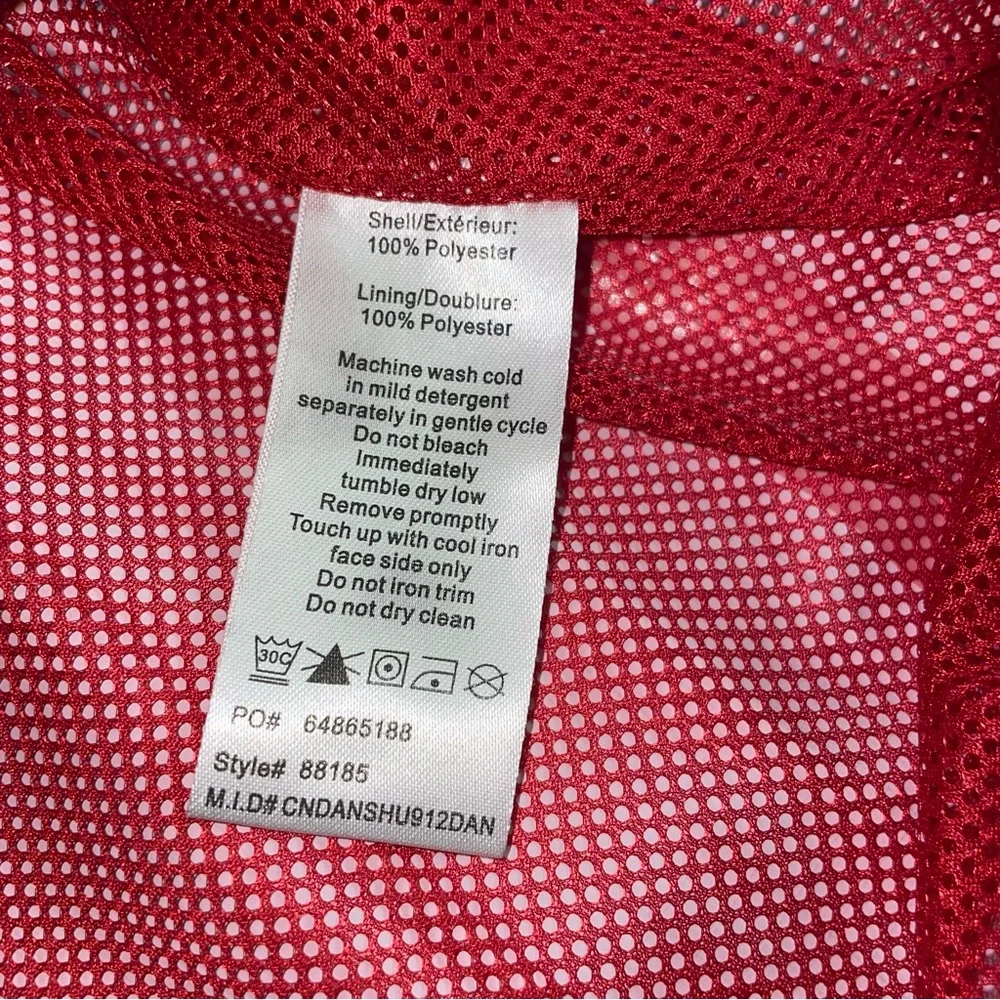 Core 365‎ North End Mens Red Windbreaker Jacket Full Zip Mesh Lined 88185 Large